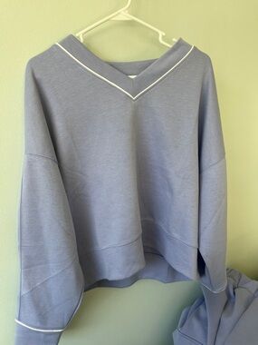 Express Light Lavender Track Sweatshirt with White Piping